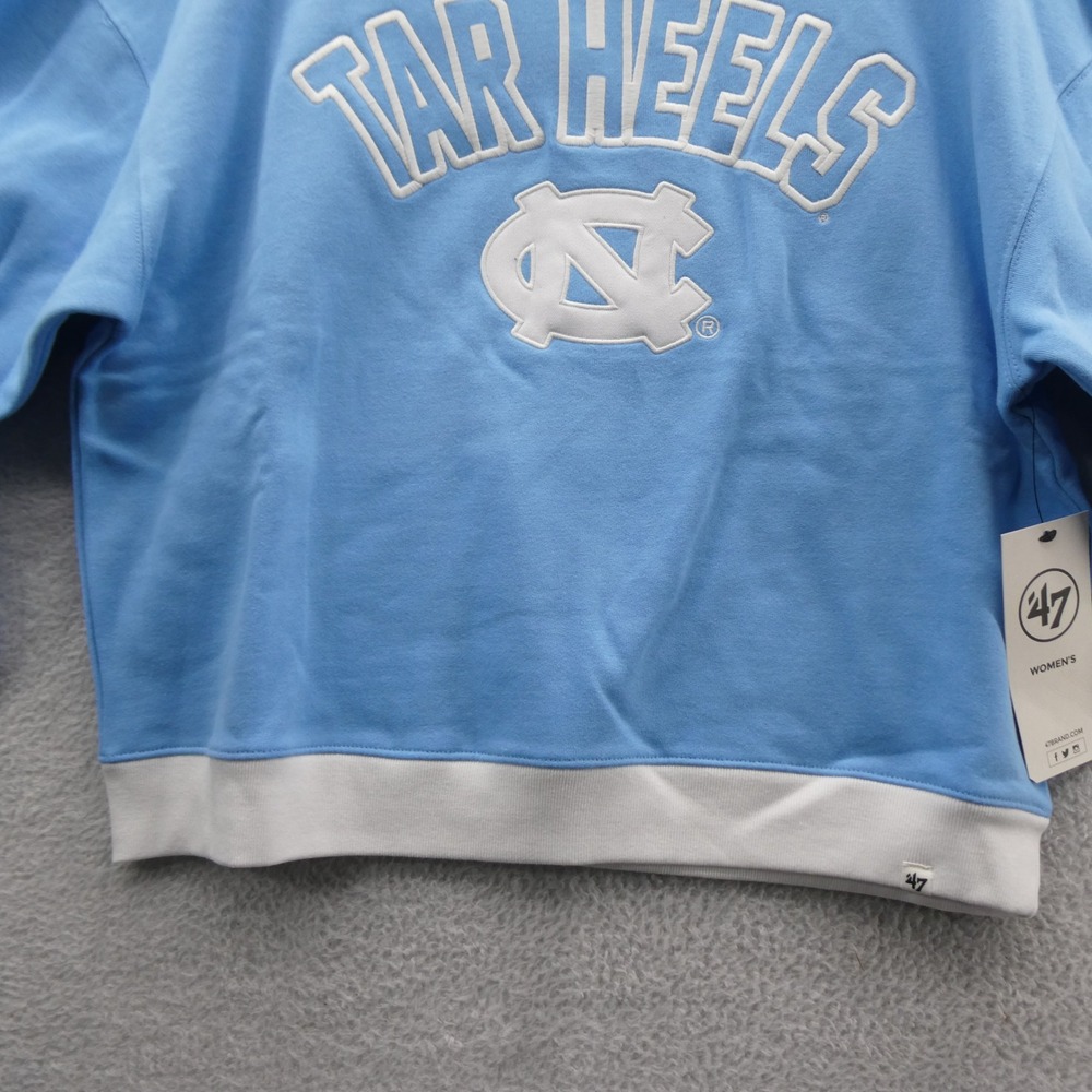 47 Brand Sweatshirt Womens Small UNC Tar Heels Blue Mock Neck Pullover Fleece - Picture 2 of 8
